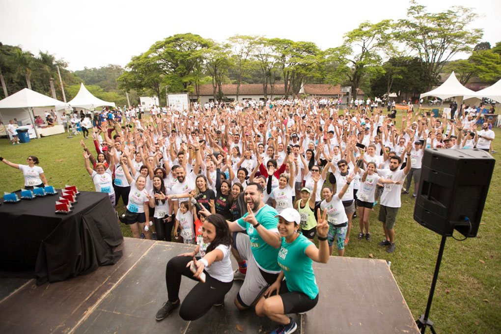 Participants posing for a photo after Running for Animals race