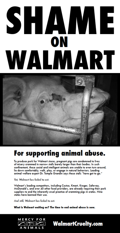 Shame on Walmart: Provocative New MFA Ad Calls Out Retailer's Support of Animal  Cruelty - Mercy For Animals